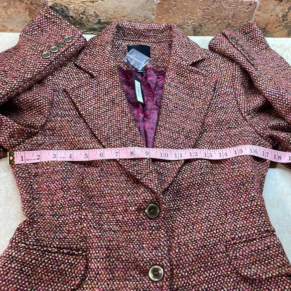 The Limited Women’s Blazer Tweed Wool Blend Long Sleeve Rust Orange Brown Size 4 - Picture 5 of 11